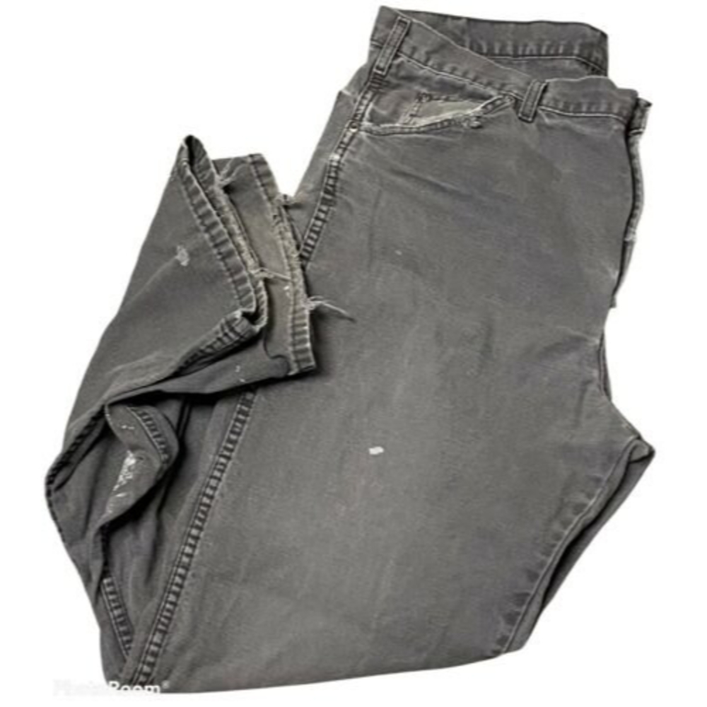 Dickies Work Pants Mens 36x32 Canvas Destroyed Distressed Stained Paint Frayed - Picture 1 of 4